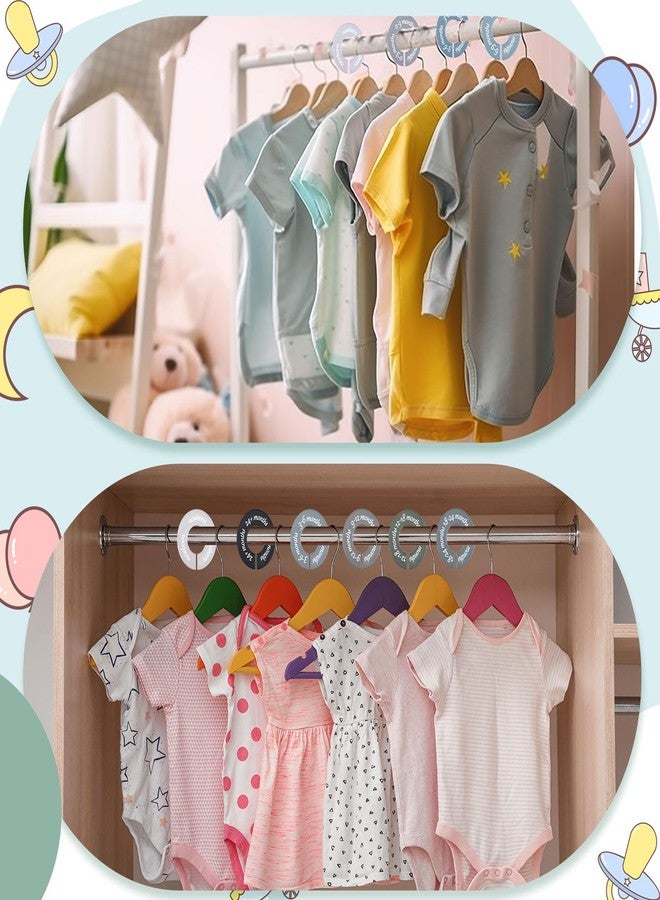 ForraFun 8 Pcs Baby Closet Dividers Unisex Baby Clothes Organizers Clear Labels for Nursery Closet Organizer & Decor Nursery Fits Most Rods(Modern,Cool Colors) - Image 3